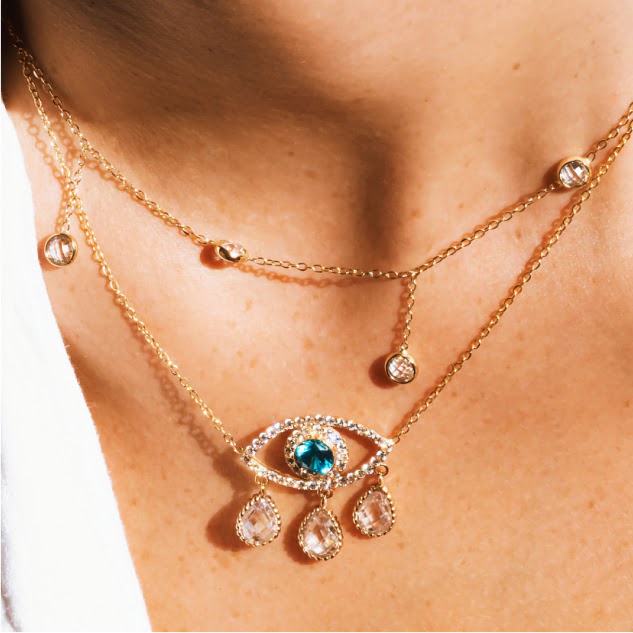 Gemstone Crystal Necklace Set